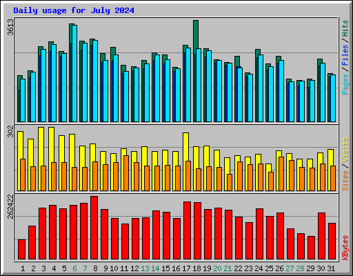 Daily usage for July 2024