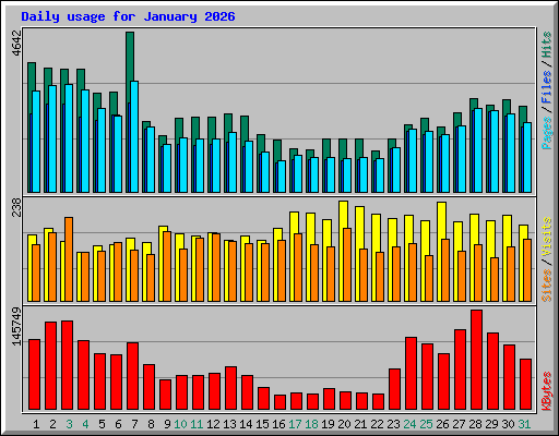 Daily usage for January 2026